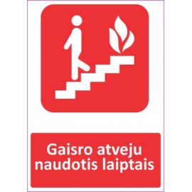 Lipdukas Gaisro atveju naudotis laiptais